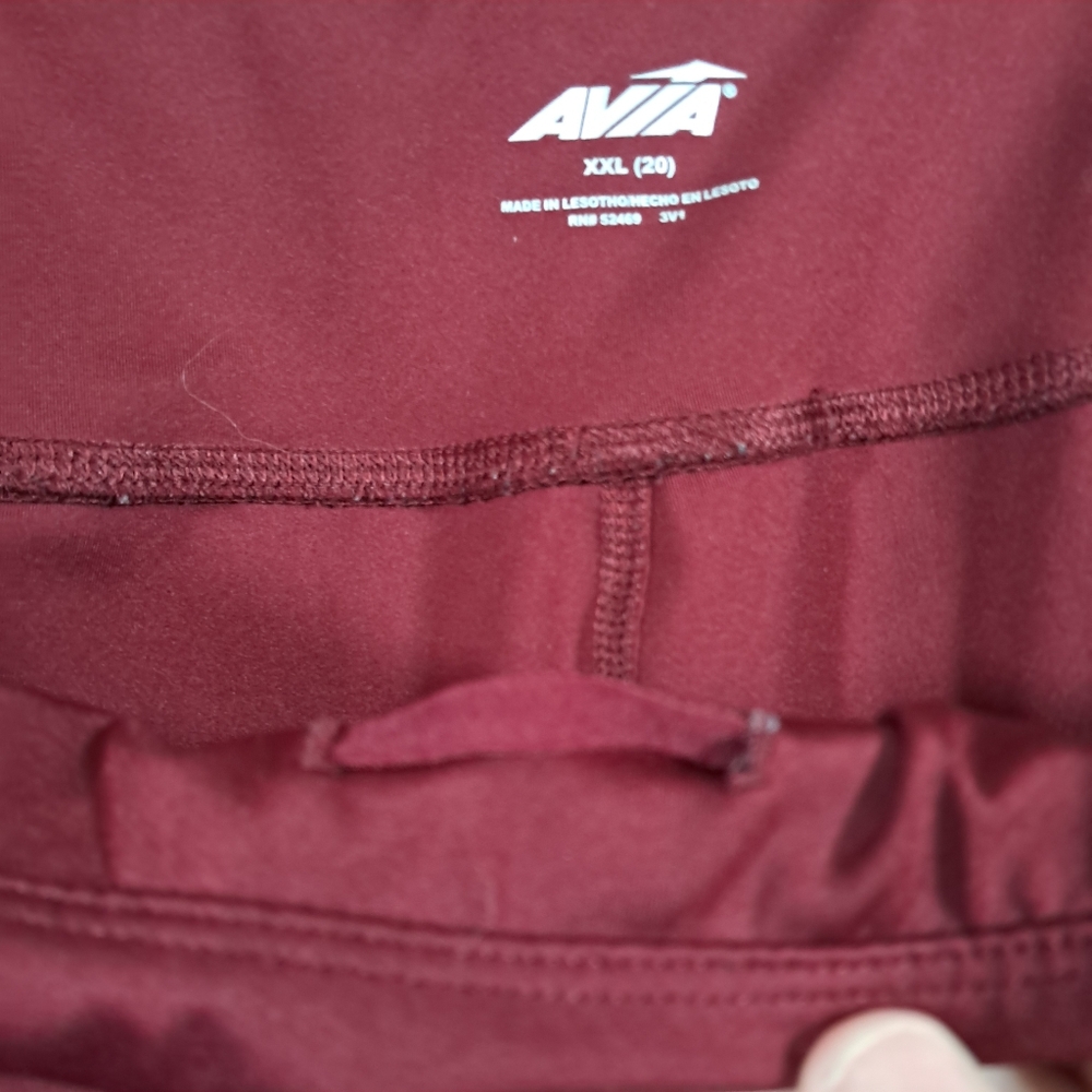 AVIA XXL Burgundy Athletic Leggings | Waist 34" | Double‎ Pockets | Compression - Picture 6 of 9
